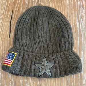 Olive Green Knit Dallas Cowboys Beanie